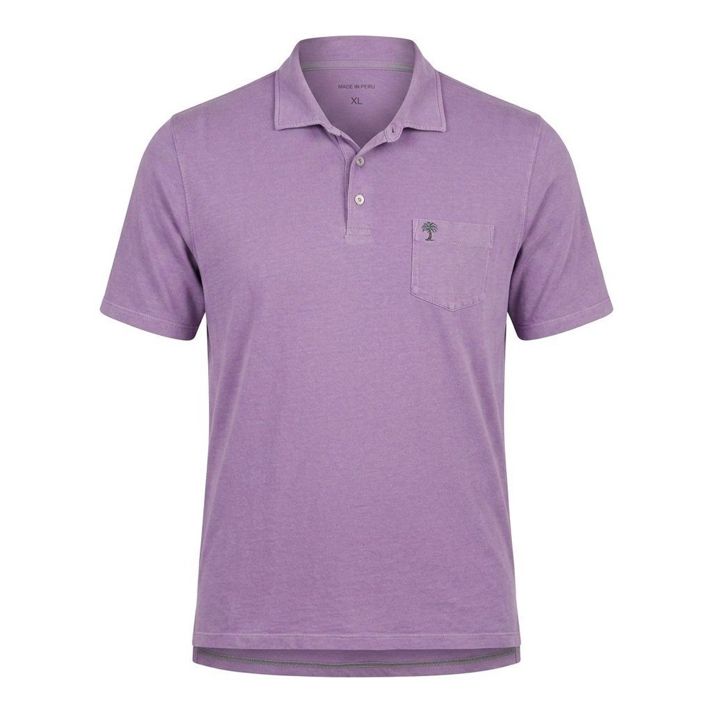 B.‎ Draddy Mens XL Purple Short Sleeve Pima Cotton Polo Shirt embroidered logo